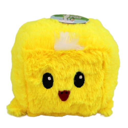 BEMIRO Wendbarer Plüsch Ball mit Tiermotiven – 12 cm – Kuschelig weich – Gestickte Gesichter – Zum Einrollen als Kugel (Gelb) von BEMIRO