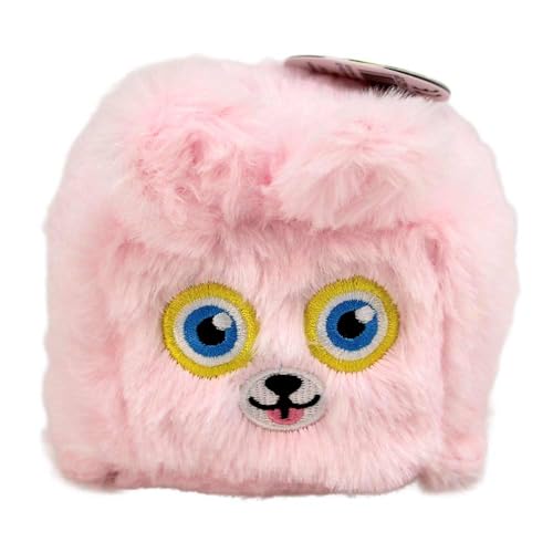 BEMIRO Wendbarer Plüsch Ball mit Tiermotiven – 12 cm – Kuschelig weich – Gestickte Gesichter – Zum Einrollen als Kugel (Rosa) von BEMIRO