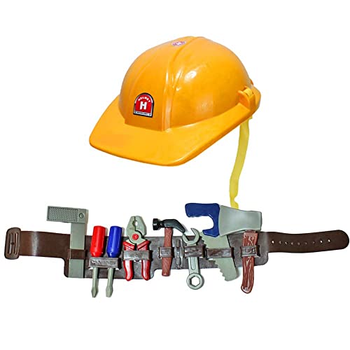 BEMIRO Werkzeuggürtel Kinder Baustelle - 10 Teile, Kinder Handwerkergürtel, Kinder Werkzeuge, Kinder Werkezeug Set, Kinder Werkzeug mit Kinder Bauhelm, Bauarbeiter Kinder Werkzeug BEMIRO Werkzeuggürtel Kinder Baustelle - 10 Teile, Kinder Handwerkergürtel, Kinder Werkzeuge, Kinder Werkezeug Set, Kinder Werkzeug mit Kinder Bauhelm, Bauarbeiter Kinder Werkzeug von BEMIRO