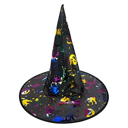 BEMIRO Zauberhut mit gedruckten Motiven - ca. 35 cm Durchmesser, Hexenhut Kinder, Hexenhut Mädchen, Hexenhut Damen, Kinder Hexenhut, Hexenhüte, Hexen Zubehör BEMIRO Zauberhut mit gedruckten Motiven - ca. 35 cm Durchmesser, Hexenhut Kinder, Hexenhut Mädchen, Hexenhut Damen, Kinder Hexenhut, Hexenhüte, Hexen Zubehör von BEMIRO