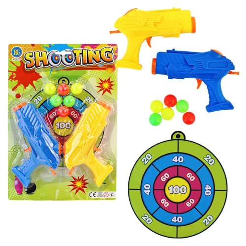 Ballpistole für Kinder – Set in Gelb & Blau – inkl. 6 Schaumstoffbällen & Zielscheibe – mit Nachfüllöffnung – Spielspaß für drinnen & draußen – Action-Spielzeug ab 3 Jahren Ballpistole für Kinder – Set in Gelb & Blau – inkl. 6 Schaumstoffbällen & Zielscheibe – mit Nachfüllöffnung – Spielspaß für drinnen & draußen – Action-Spielzeug ab 3 Jahren von BEMIRO
