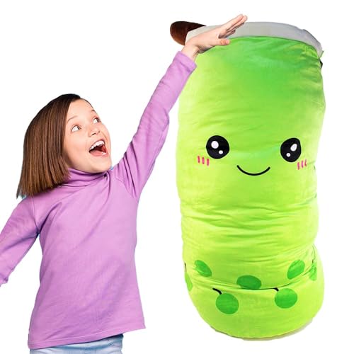 Bubble Tea Kuscheltier 100 cm grün, flauschig weich, Plüschtier, Stofftier, riesen Bubble Tea von BEMIRO