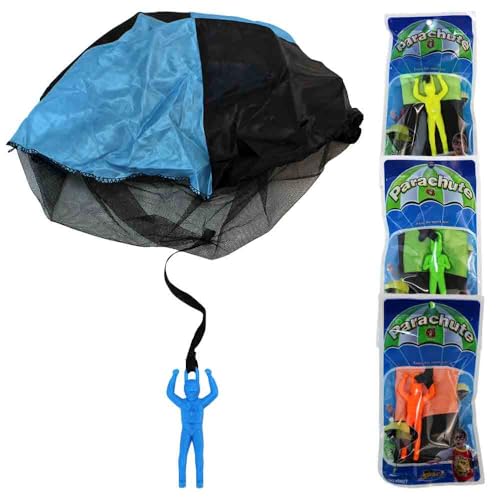 Fallschirmspringer Spielzeug – Outdoor-Wurfspiel für Kinder ab 3 Jahren – einzeln verpackt – ideal für Garten, Balkon & Treppenhaus – klassisches Mitgebsel Spiel für draußen (1) von BEMIRO