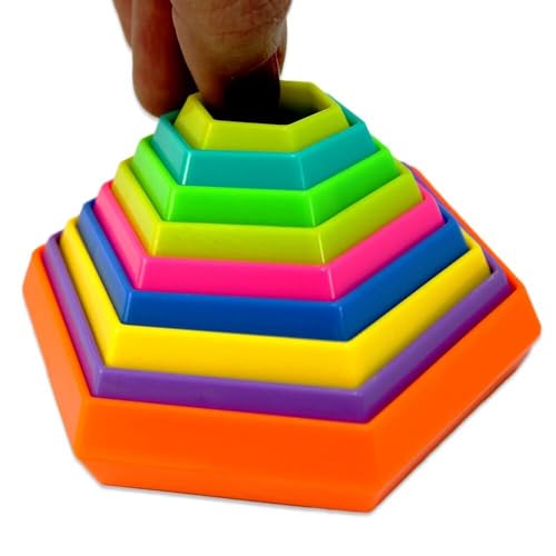 Fidget Tornado bunt - ca. 10 cm Fidget Spielzeug entspanndes Klackern Antistress 3D Spiralspielzeug von BEMIRO