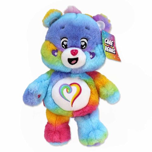 Glücksbärchi Kuscheltier – 30 cm, gestickte Augen, kuschelig weich, Original Lizenzartikel (Bunt) von BEMIRO