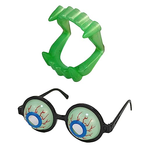 Halloween Brille Augen mit Vampirgebiss | Halloween Accessoires Gruselige Brille mit Vampir Zähne für Kinder un Erwachsene - Perfekte Brille für Kostümpartys und Karneval Halloween Brille Augen mit Vampirgebiss | Halloween Accessoires Gruselige Brille mit Vampir Zähne für Kinder un Erwachsene - Perfekte Brille für Kostümpartys und Karneval von BEMIRO