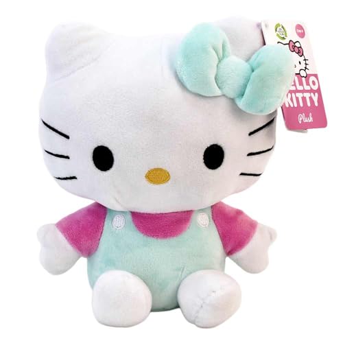 Katzen Kuscheltier – ca. 23 cm – weiches Stofftier aus Plüsch – mit gestickten Details – süßes Plüschtier für Kinder & Sammler – Geschenkidee Kuscheltier Katze (Blau) von BEMIRO