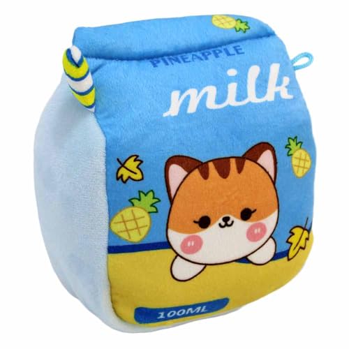 Kawaii Milch Kuscheltier – 15 cm – Kuschelig weich – Mit Schlaufe zum Aufhängen (Blau) von BEMIRO