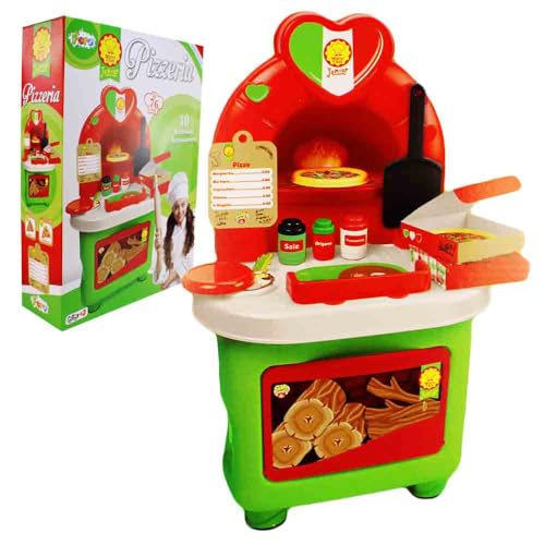 Kinder Pizzeria Spielset – 76 cm hoch – Mit Zubehör & Zutaten – Aus Kunststoff & Pappe – Ab 3 Jahren geeignet Kinder Pizzeria Spielset – 76 cm hoch – Mit Zubehör & Zutaten – Aus Kunststoff & Pappe – Ab 3 Jahren geeignet von BEMIRO