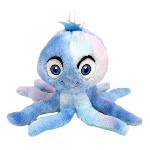Krake Kuscheltier – 22 cm – Kuschelig weich mit gesticktem Gesicht & Schlaufe zum Anhängen (Blau) von BEMIRO