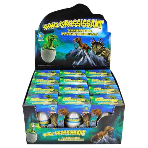 Magisches Dino Ei Wasser Spielzeug – ca. 6 cm – wächst im Wasser – Dino schlüpft in 72h – Lernspielzeug für Kinder ab 3 Jahren – Beobachtungs- & Geduldsspiel – ideales Mitgebsel (Retro, 12, Stück) von BEMIRO