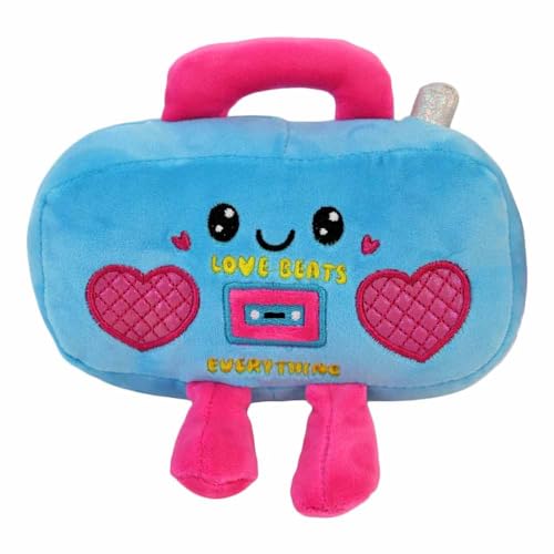 Retro Kawaii Kuscheltiere – 20 cm – Squishy & weich Plüschtier (Radio Love Beats) von BEMIRO