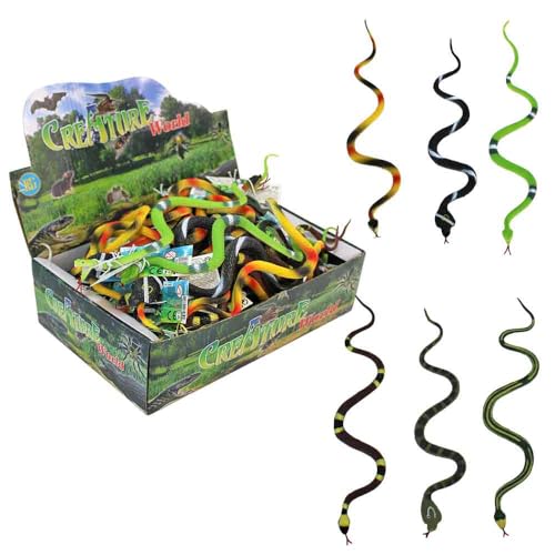 Schlange Figur Spielzeug & Deko – ca. 34 cm – 8 Arten in 4 Farben – Scherzartikel & Reptilenspielzeug für Kinder ab 3 Jahren – flexibel & bunt – als Einzelstück oder im Groß-Display erhältlich Schlange Figur Spielzeug & Deko – ca. 34 cm – 8 Arten in 4 Farben – Scherzartikel & Reptilenspielzeug für Kinder ab 3 Jahren – flexibel & bunt – als Einzelstück oder im Groß-Display erhältlich von BEMIRO