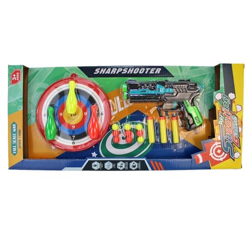 Spielzeug-Pistole mit Zielscheibe – 17-teiliges Schießspiel-Set für Kinder ab 3 Jahren – inkl. Pfeile, Kugeln, Pins & Ziel – bunt & bewusst kindlich gestaltet – sicher & kreativ Spielen Spielzeug-Pistole mit Zielscheibe – 17-teiliges Schießspiel-Set für Kinder ab 3 Jahren – inkl. Pfeile, Kugeln, Pins & Ziel – bunt & bewusst kindlich gestaltet – sicher & kreativ Spielen von BEMIRO