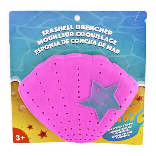 Wasserspielzeug Muschel – Pink – Zum Squeezen & Spritzen – Mit niedlichem Seestern-Motiv – Perfekt für Strand & Garten von BEMIRO