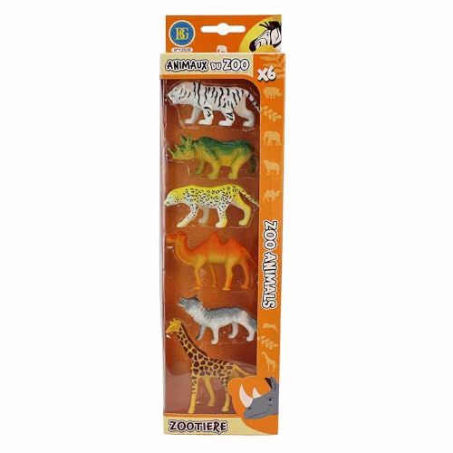 Zoo Tiere Spielzeug Set – 6 Figuren pro Pack – verschiedene Tierarten sortiert – z. B. Elefant, Löwe, Giraffe, Tiger & mehr – robuste Figuren ab 3 Jahren – Tierwelt zum Spielen & Sammeln (Tiger) von BEMIRO