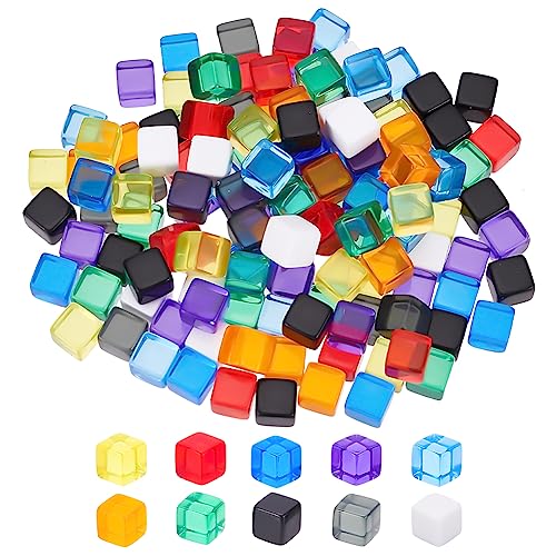BENECREAT 140 Stück 10 Farben 7.5mm Leere Würfel Aus Acryl, Lochperlen Mit Aufbewahrungsbox Für Herstellung von Würfeln, Partybevorzugung, Lehren BENECREAT 140 Stück 10 Farben 7.5mm Leere Würfel Aus Acryl, Lochperlen Mit Aufbewahrungsbox Für Herstellung von Würfeln, Partybevorzugung, Lehren von BENECREAT