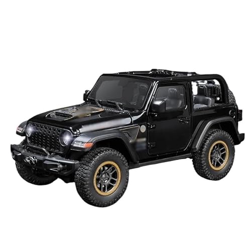 BEPHON für Wrangler Large Size 1:18 Auto Modell Legierung Diecast Metall Geländefahrzeuge Modell Auto Spielzeug mit Sound und Licht Geschenk Spielzeugfahrzeuge (Black Open) von BEPHON