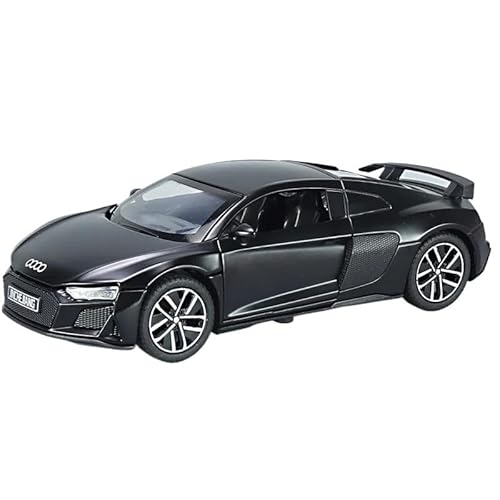 Für Au&di R8 1:32 Supercar Sportwagen Metall Modell Sound Licht Sammeln Spielzeug Diecast Legierung Modell Spielzeugauto(Black) von BEPHON