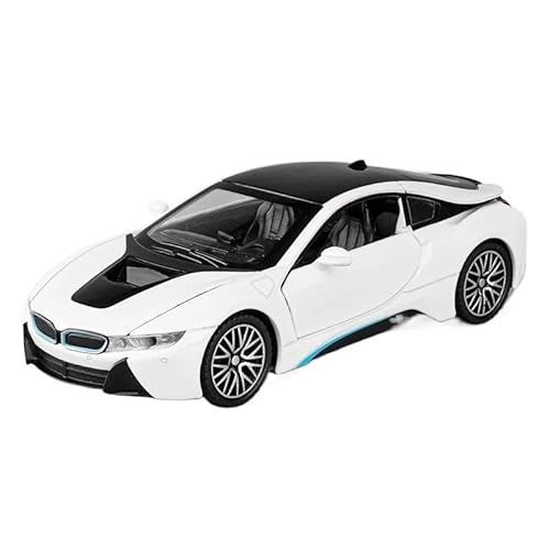 Für I8 1:32 Legierung Auto Modell Sound Und Licht Metall Simulation Spielzeug Fahrzeuge Auto Spielzeug Geschenk Kollektiv Wohnkultur Modell Spielzeug Auto(White) von BEPHON