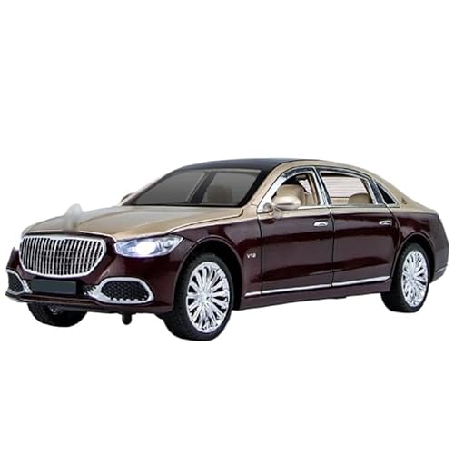 Für Maybach S680 1:22 Legierung Metall Auto Modell Diecast Metall Spielzeug Fahrzeuge Auto Modell Hohe Simulation Sound und Licht Geschenk Modell Spielzeugauto(Rot) von BEPHON