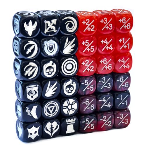 36-teiliges 12-mm-Fähigkeits-Schlagwort-Zählwürfel, MTG-Würfel, 1/+1-Zähler, Bulk-Statistiken, Würfel-Set (mehrfarbig) von BESCON DICE