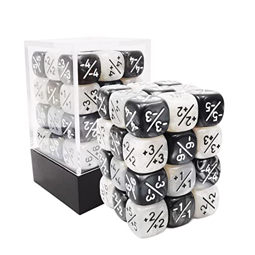 36pcs 12mm Positive and Negative Dice Counters Set, Small Token Dice Loyalty Dice Compatible with MTG, CCG, Card Games von BESCON DICE