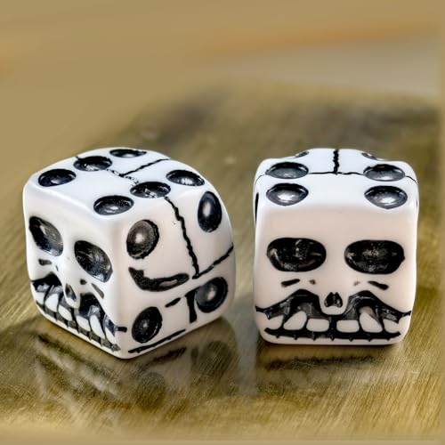 6-teiliges Set mit Totenkopf-Würfeln, 6-seitig, Halloween-Party, weiße Totenkopf-Würfel, Neuheit, Skelett-Würfel für Club, Bar, Party, 6-teiliges Set von BESCON DICE