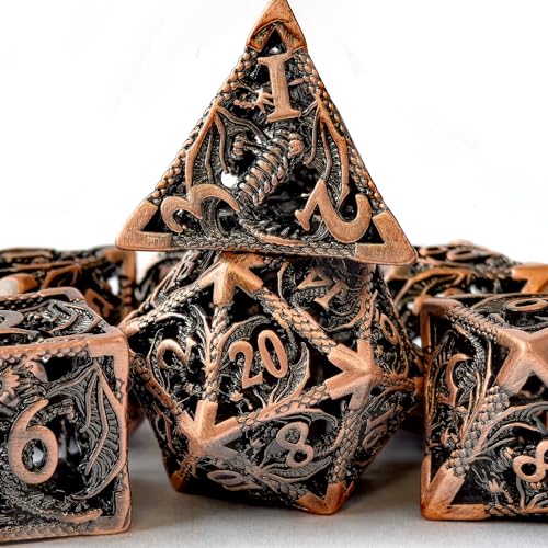 BESCON DICE D&D-Würfel-Set aus reinem Kupfer, hohles Polyeder, DND, 7-teilig, Metallwürfel, geeignet für Rollenspiele wie Pathfinder RPG Shadow Run DND-Würfel-Set BESCON DICE D&D-Würfel-Set aus reinem Kupfer, hohles Polyeder, DND, 7-teilig, Metallwürfel, geeignet für Rollenspiele wie Pathfinder RPG Shadow Run DND-Würfel-Set von BESCON DICE