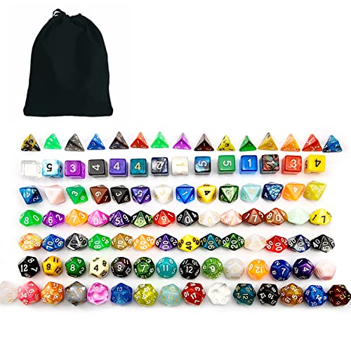 Bescon 100pcs Big Set of Random Polyhedral Dice, Standard Sized DND Dice Set 100pcs in a Variety of Colors&Effects von BESCON DICE