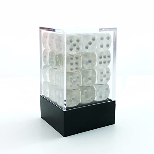 Bescon 12mm 6 Sided Dice 36 in Brick Box, 12mm Six Sided Die (36) Block of Dice, Clear Dice with White Pips von BESCON DICE