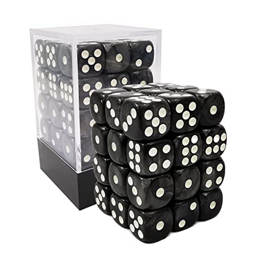 Bescon 12mm 6 Sided Dice 36 in Brick Box, 12mm Six Sided Die (36) Block of Dice, Marble Black von BESCON DICE