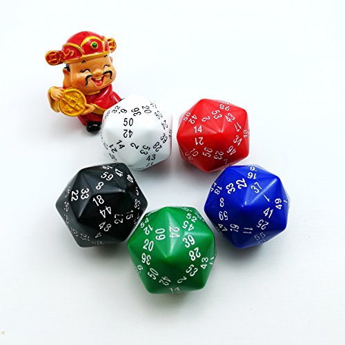 Bescon 60 Sides Dice, D60 Dice, 60 Faces Cube, Assorted Colors of 5pcs Set von BESCON DICE
