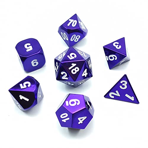BESCON WÜRFEL Bescon 7-teiliges Set Hochleistungs-Metallwürfel-Set Glänzende Farbe Lila, Buntes Solid Metallic Polyhedral D&D-Würfel-Set Violett BESCON WÜRFEL Bescon 7-teiliges Set Hochleistungs-Metallwürfel-Set Glänzende Farbe Lila, Buntes Solid Metallic Polyhedral D&D-Würfel-Set Violett von BESCON DICE
