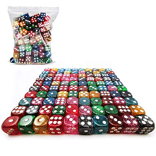 Bescon A Lot of Glitter 16MM D6 Set 100pcs, Assorted Colored Glitter Dice Set 100pcs Bescon A Lot of Glitter 16MM D6 Set 100pcs, Assorted Colored Glitter Dice Set 100pcs von BESCON DICE