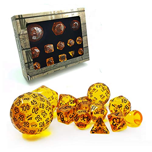 Bescon Amber Complete Polyhedral RPG Dice Set 13pcs D3-D100 von BESCON DICE