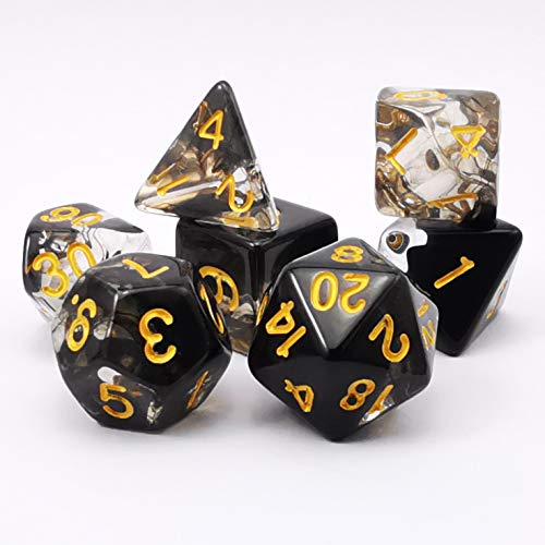 Bescon Crystal Black 7-pc Poly Dice Set, Bescon Polyhedral RPG Dice Set Crystal Black von BESCON DICE