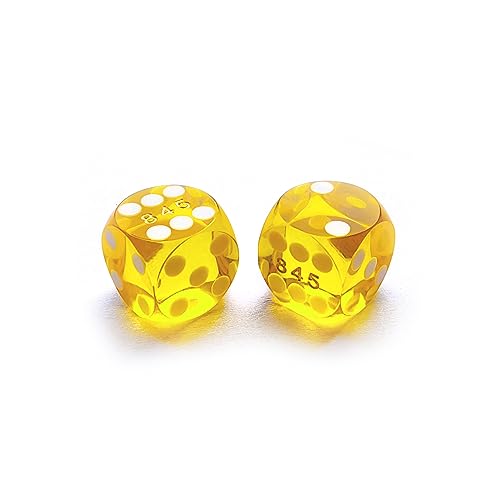 Bescon Dice Professional Small Precision Dice 12.7mm (1/2 inch) with Random Serial Number, Mini Precision Cut Dice 12.7MM Gem Yellow von BESCON DICE