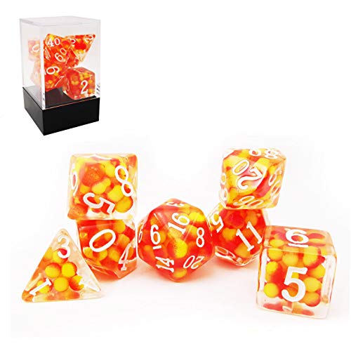Bescon Firey Pearl Polyhedral Dice Set, Fire Pearl Poly RPG Dice Set of 7 von BESCON DICE