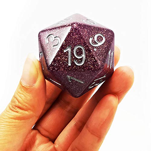 Bescon Glitter Jumbo D20 38MM, Big Size 20 Sides Dice Glitter Purple, Big 20 Faces Cube 1.5 inch Bescon Glitter Jumbo D20 38MM, Big Size 20 Sides Dice Glitter Purple, Big 20 Faces Cube 1.5 inch von BESCON DICE