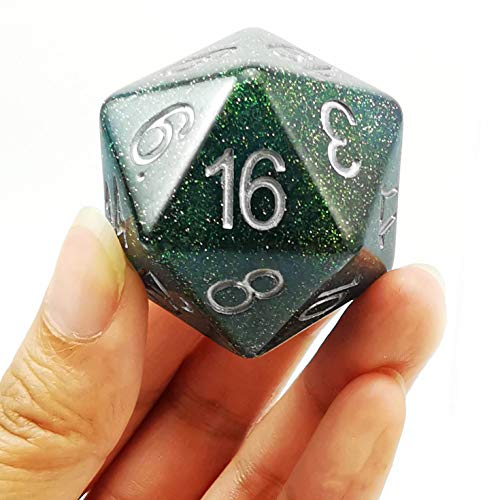 Bescon Glitter Jumbo D20 38MM, Big Size 20 Sides Dice Glitter Turquoise Green, Big 20 Faces Cube 1.5 inch Bescon Glitter Jumbo D20 38MM, Big Size 20 Sides Dice Glitter Turquoise Green, Big 20 Faces Cube 1.5 inch von BESCON DICE