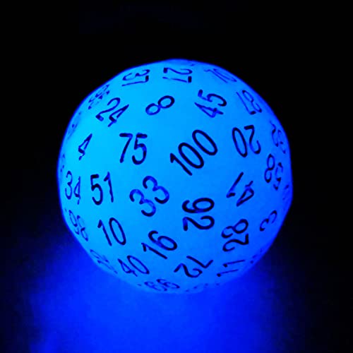 Bescon Glowing Polyhedral 100 Sides Dice Acid Blue, Luminous D100 Dice, 100 Sided Cube, Glow in Dark D100 Game Dice von BESCON DICE