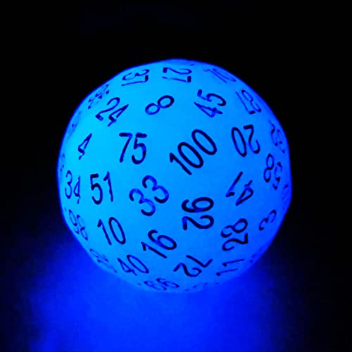 Bescon Glowing Polyhedral 100 Sides Dice Acid Blue, Luminous D100 Dice, 100 Sided Cube, Glow in Dark D100 Game Dice von BESCON DICE