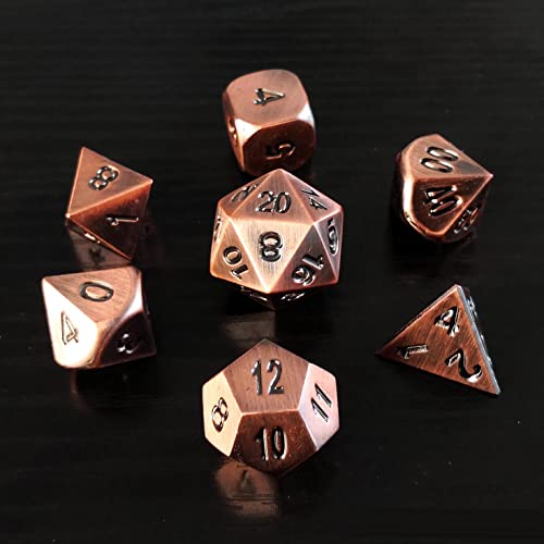 Bescon Heavy Duty Old Bronze Solid Metal Dice Set, Ancient Metallic Polyhedral D&D RPG Game Dice 7pcs Set von BESCON DICE