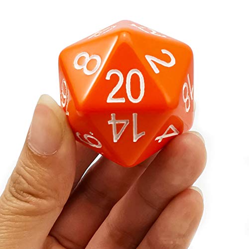 Bescon Jumbo D20 38MM, Big Size 20 Sides Dice Opaque Orange, Big 20 Faces Cube 1.5 inch von BESCON DICE