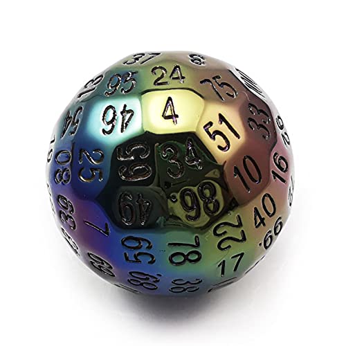 Bescon Metal Plating 100 Sided Dice, Game Dice D100, Polyhedral Solid 100 Sides Dice 45MM in Diameter (1.8inch) von BESCON DICE