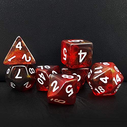 Bescon New Moonstone Dice Maroon, Polyhedral Dice Set of 7 von BESCON DICE