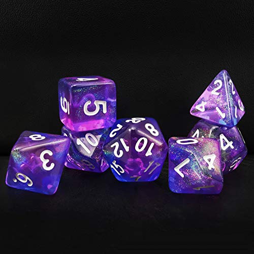 Bescon New Moonstone Dice Orchid, Polyhedral Dice Set of 7 von BESCON DICE