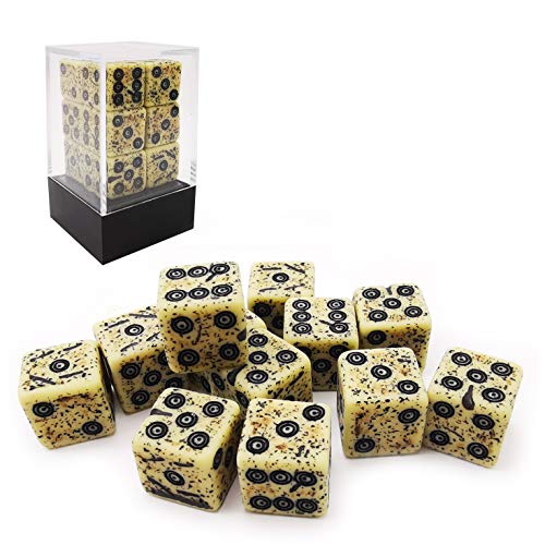 Bescon Old Looking Ancient Bone Dice D6 16mm 12pcs Set, 16mm Six Sided Die (12) Block of Stone Dice von BESCON DICE