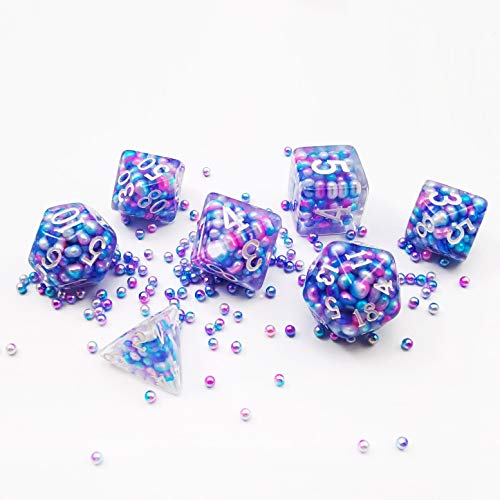 Bescon Peacock Pearl Polyhedral Dice Set, Pearl Poly RPG Dice Set of 7 von BESCON DICE